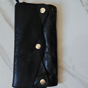 Elegant Black Leather Clutch